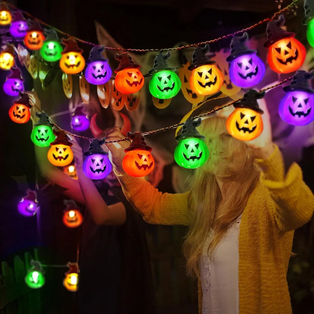 Halloween Pompoen Slingerlichten USB Batterij Aangedreven Binnen Buiten Decoratie