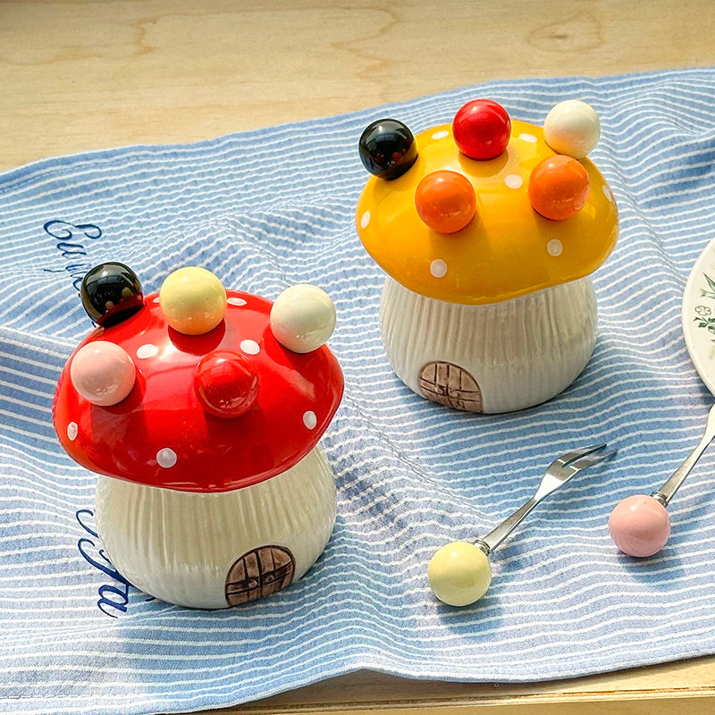 Rustieke Handgemaakte Fruitvork in Paddestoelvorm