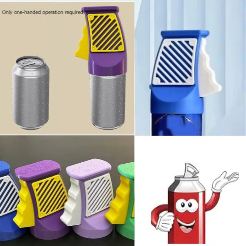 Easy Grip Blikopener voor één hand en drinkdeksel set
