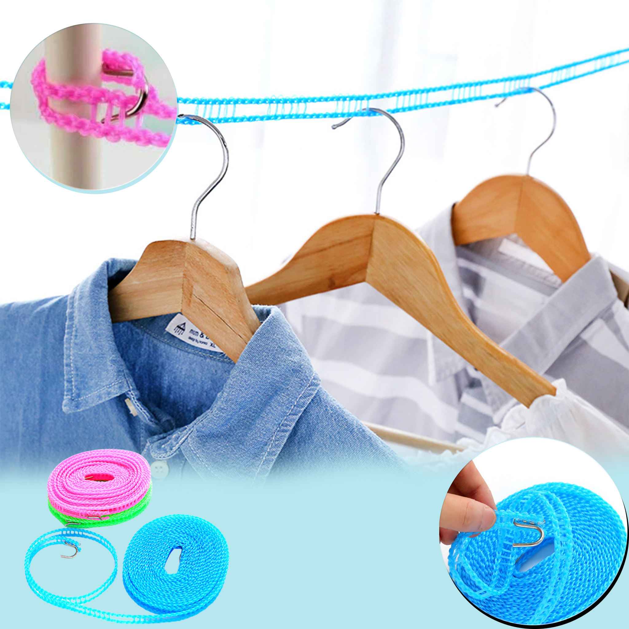 50% OFF | WashLine™️ - Non-slip, wind-resistant clothesline (10 meters long)