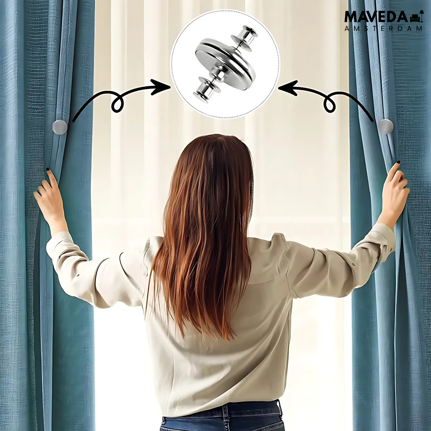 2+2 FREE | GlideHold - Magnetic curtain clips to prevent light leaks