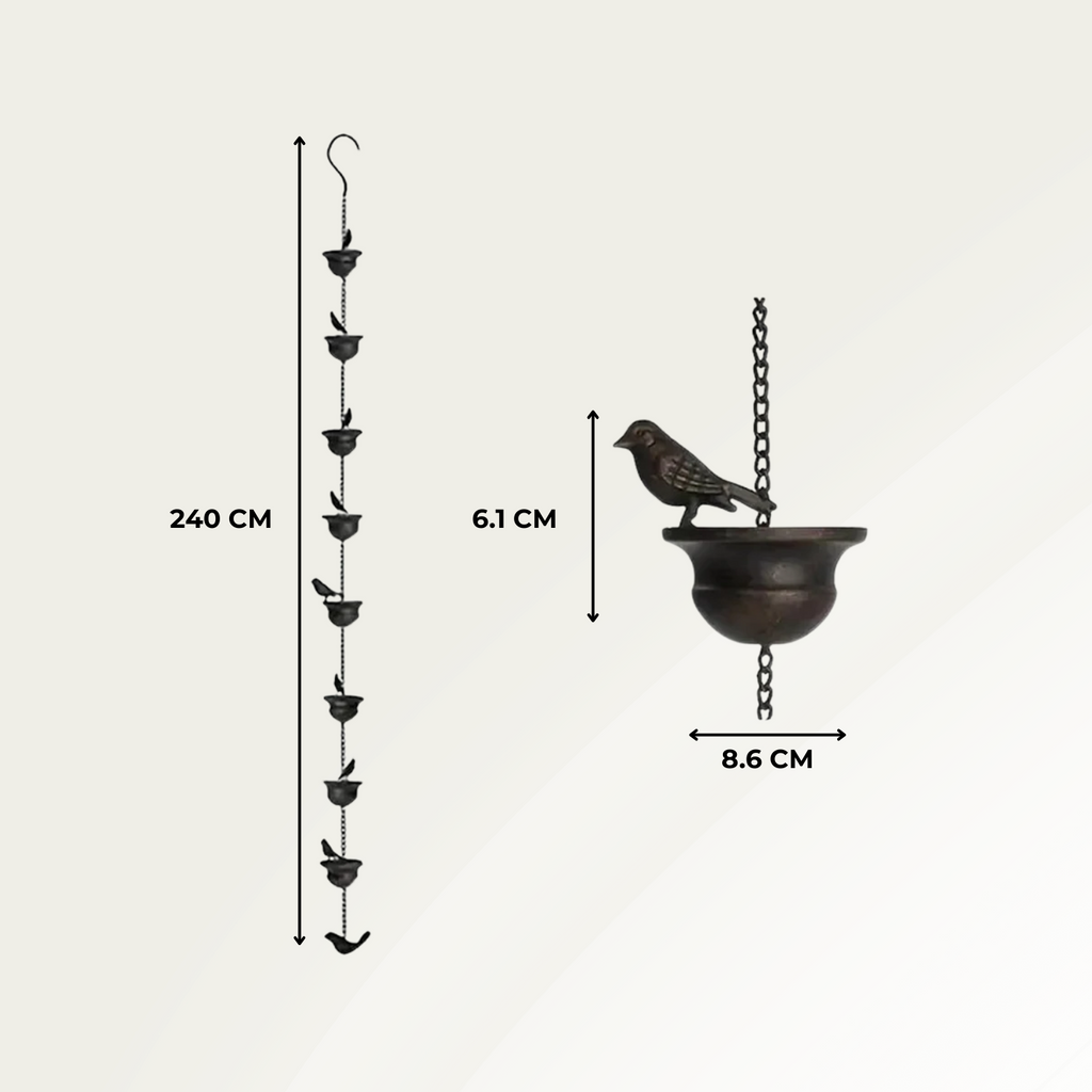RainCharm™ - Decorative rain chain for garden &amp; patio