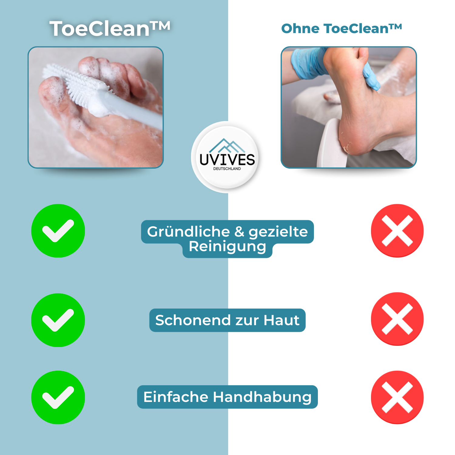ToeClean - Gentle and effective cleaning between the toes