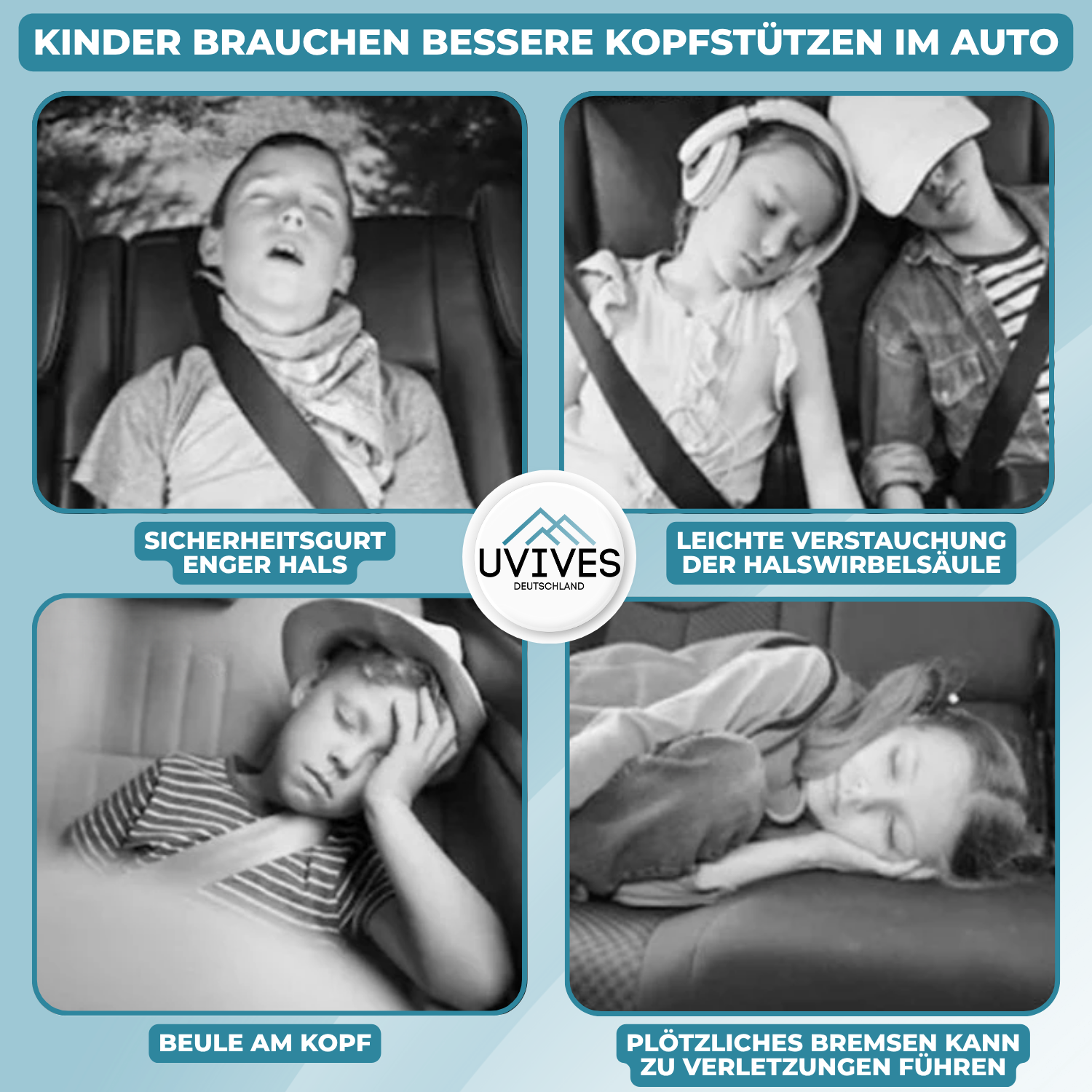 ComfortJourney - travel pillow for children in the backseat of the car
