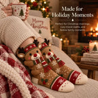 Kerstsokken met opvallende 3D-details en zachte gebreide stof