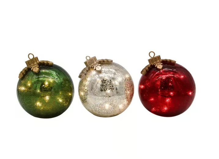 Feestelijke glazen kersttafeldécoratie set van 3
