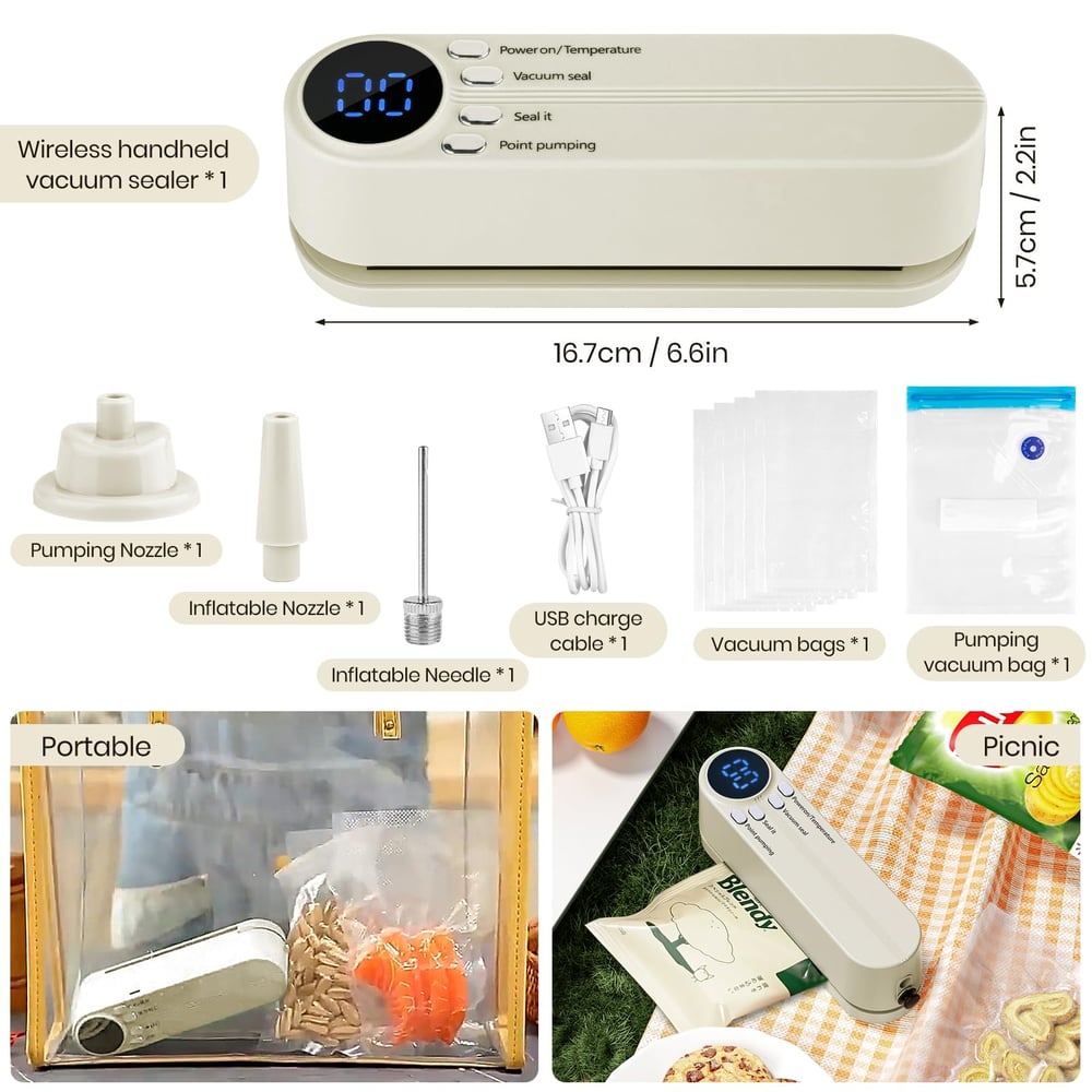 ProtectSeal - Cordless 3-in-1 vacuum sealer for home &amp; on the go