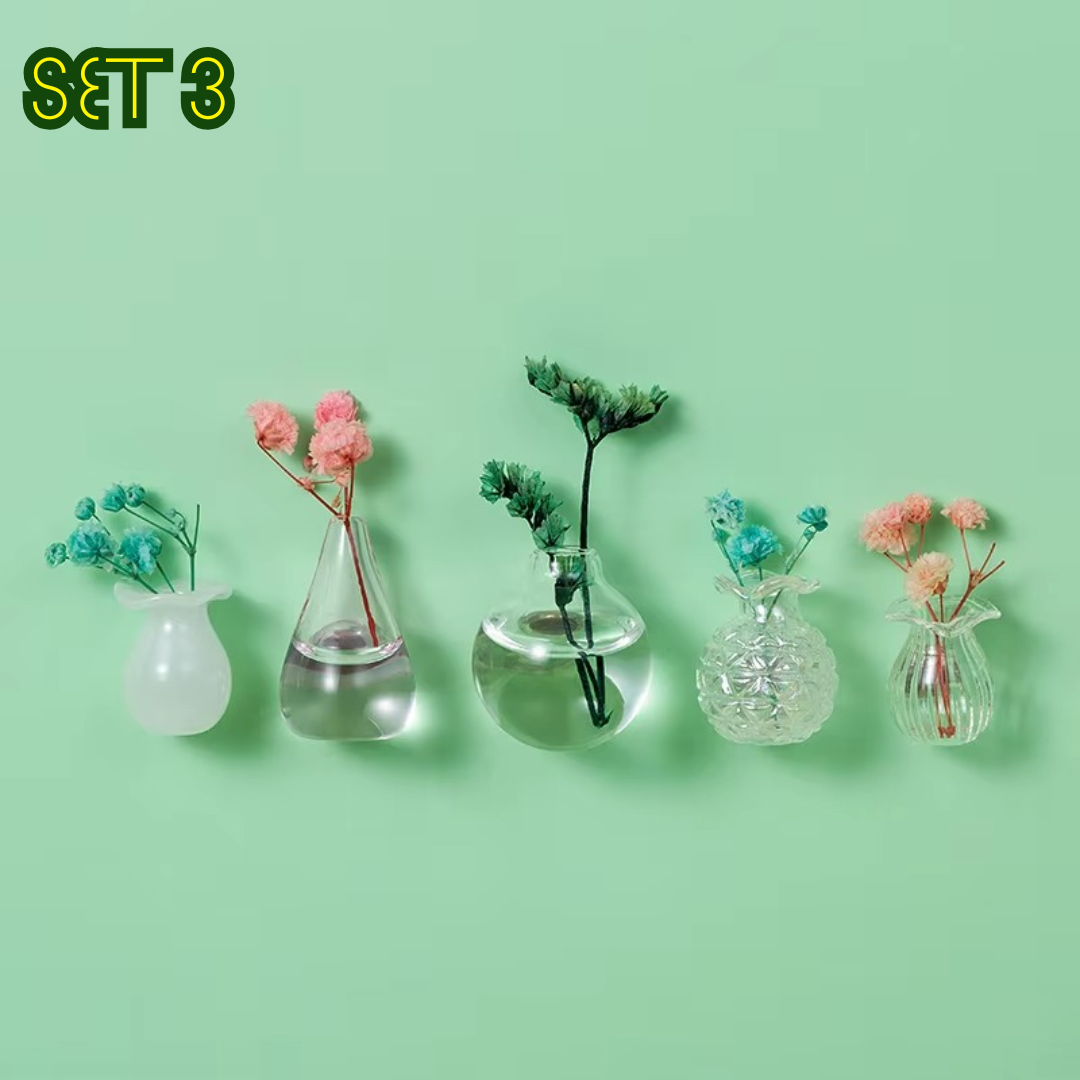 Set van 5 Mini Magnetische Bloemenvazen voor Modern Interieur
