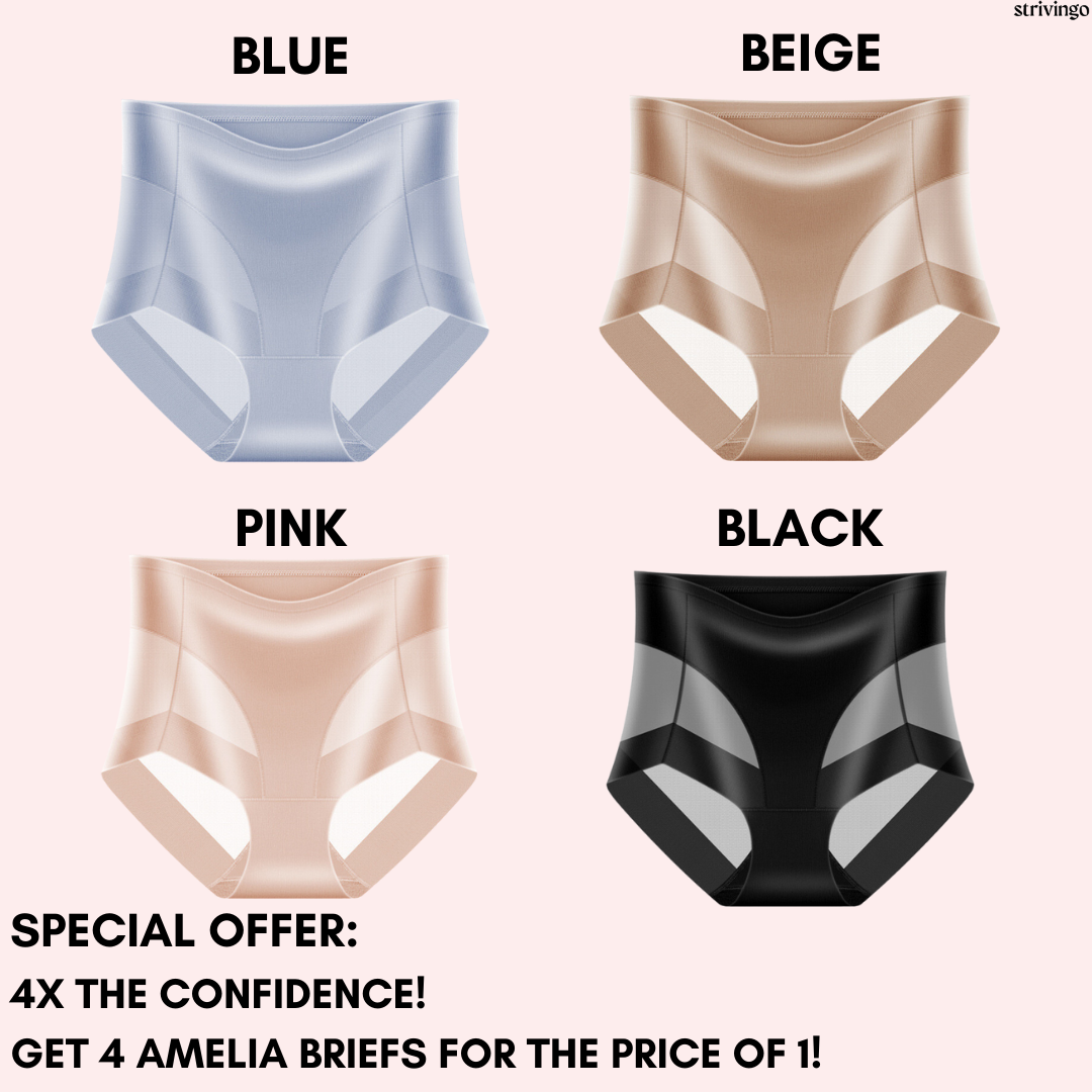 Buy 2+2 FREE | Sophie - Seamless high-neck bodycon briefs in ice silk [Last day of sale]