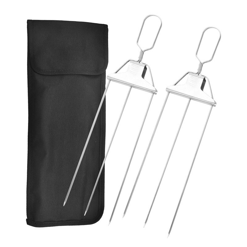 Buy One Get One Free | GrillSkewer™ - Semi-Automatic Stainless Steel Barbecue Fork [Last Day Sale]