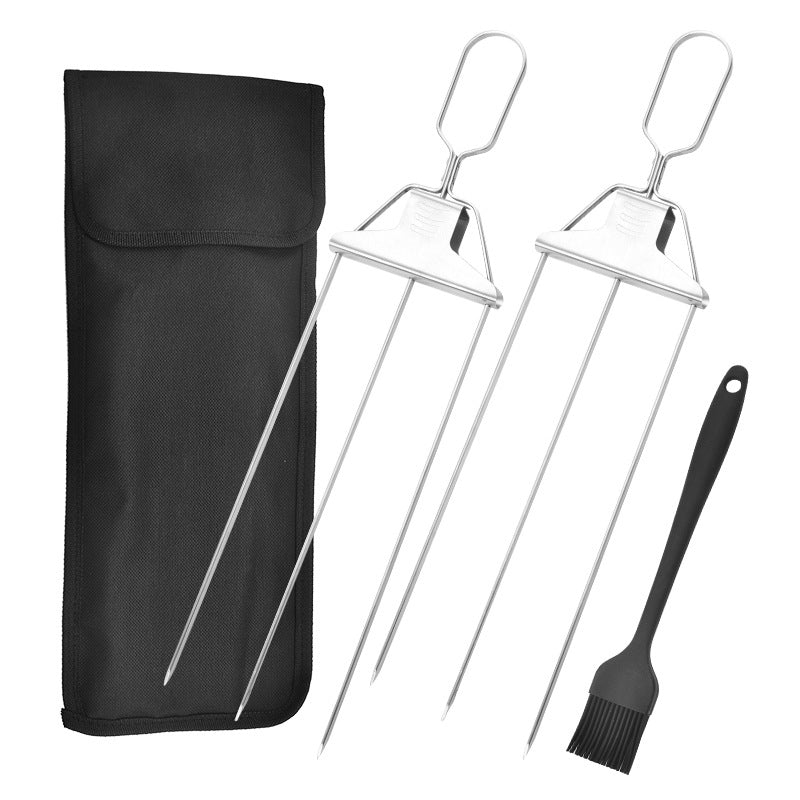 Buy One Get One Free | GrillSkewer™ - Semi-Automatic Stainless Steel Barbecue Fork [Last Day Sale]
