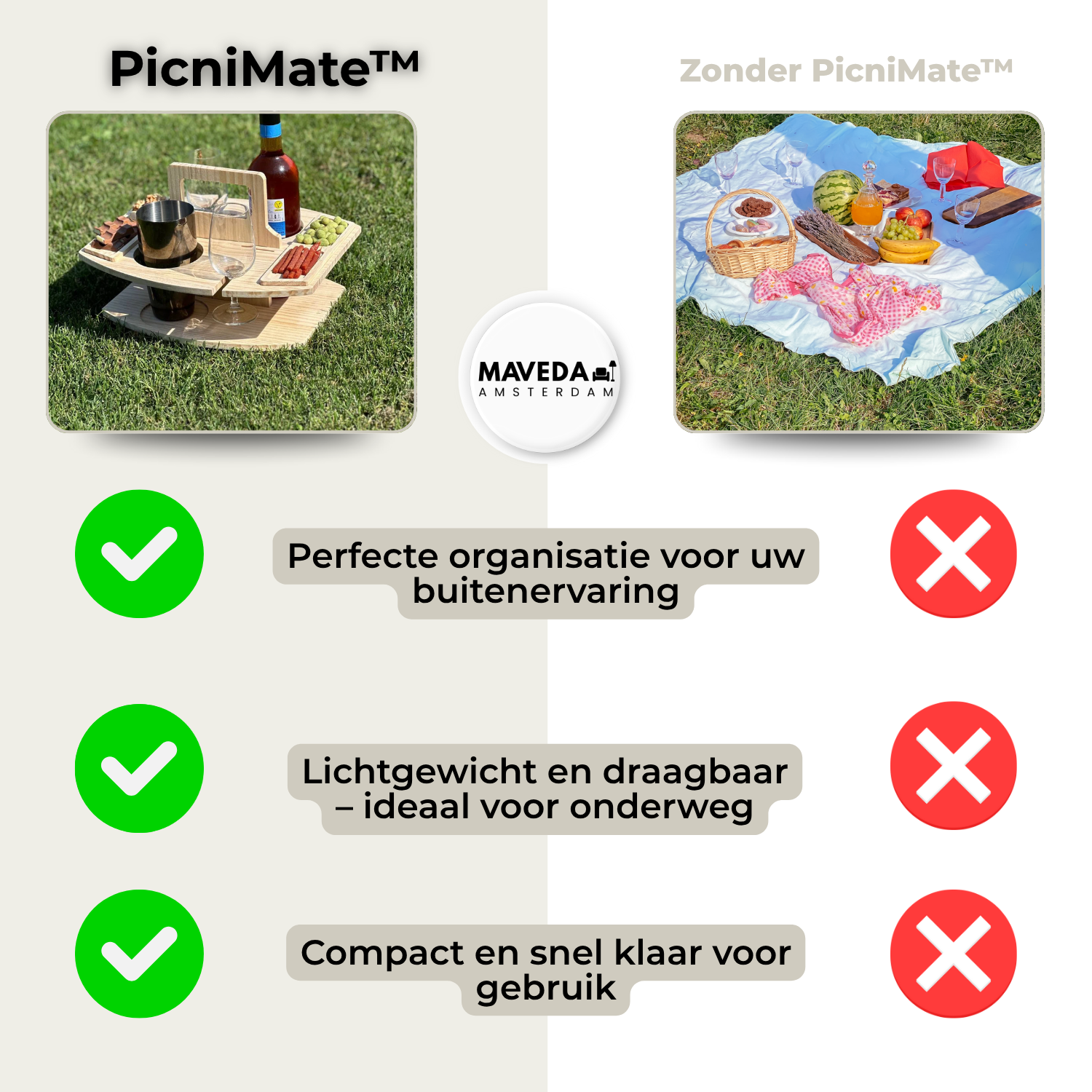 PicniMate™ - your stylish wine table for on the go