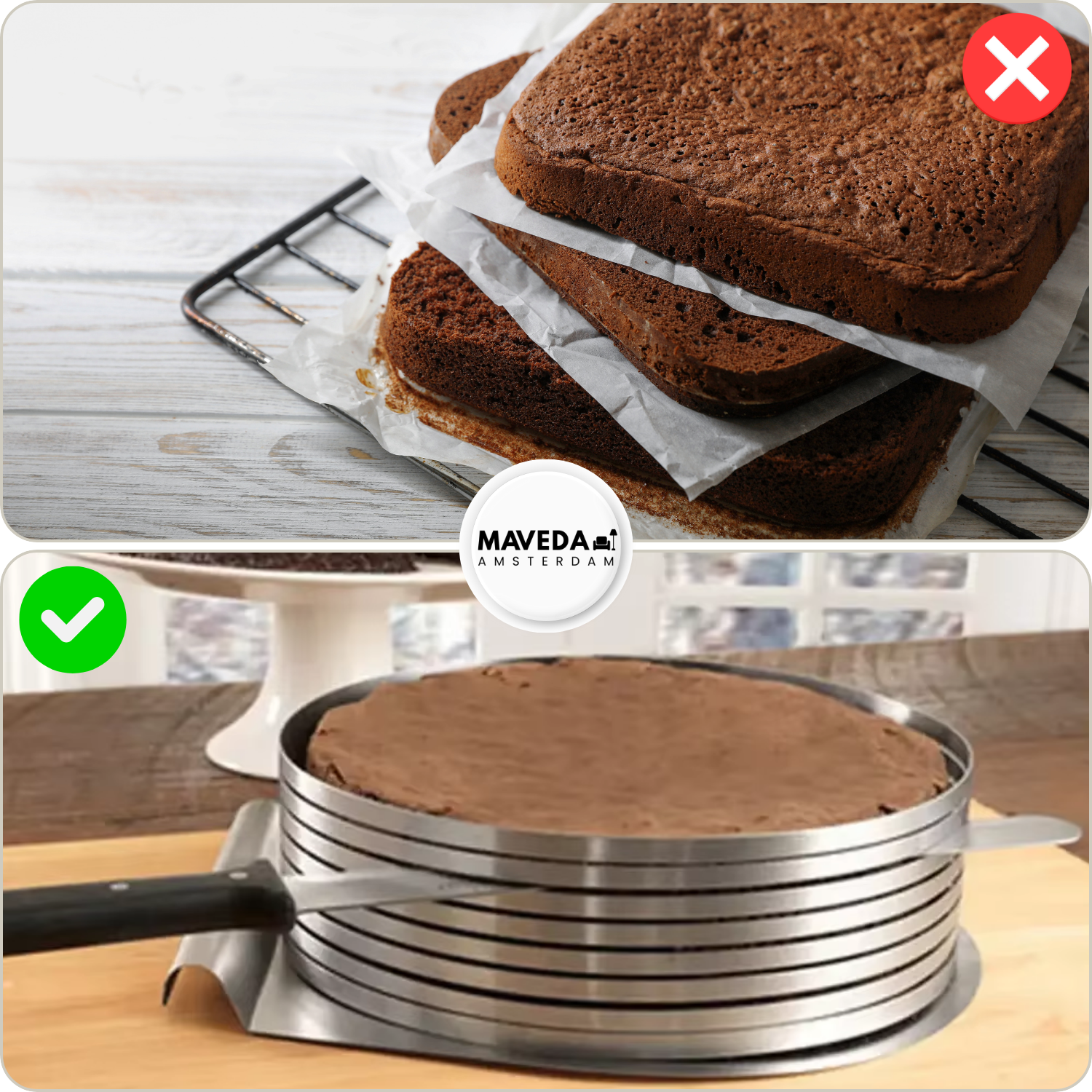 TierCutter™ - Adjustable stainless steel cake cutter