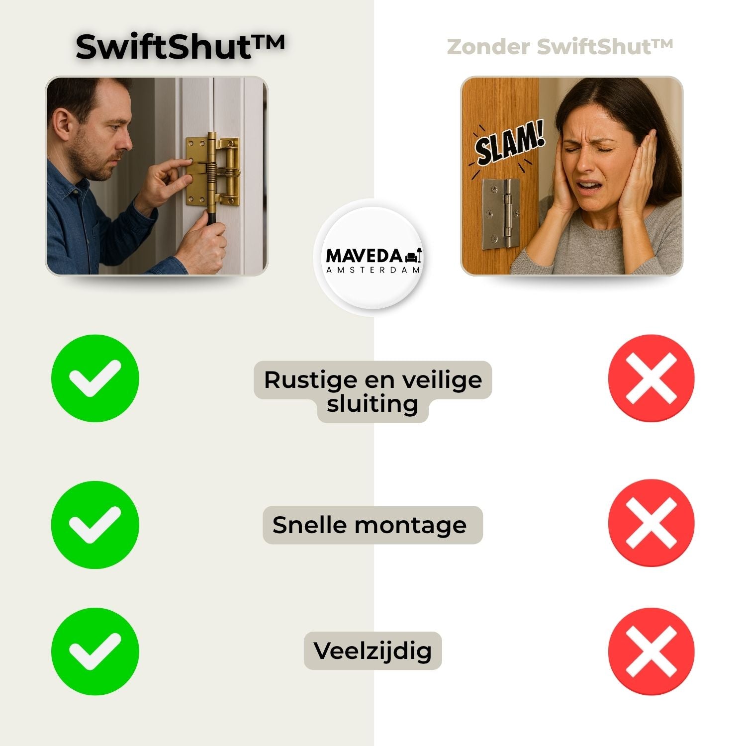 Buy 1+1 FREE | SwiftShut - Automatic self-closing door hinges