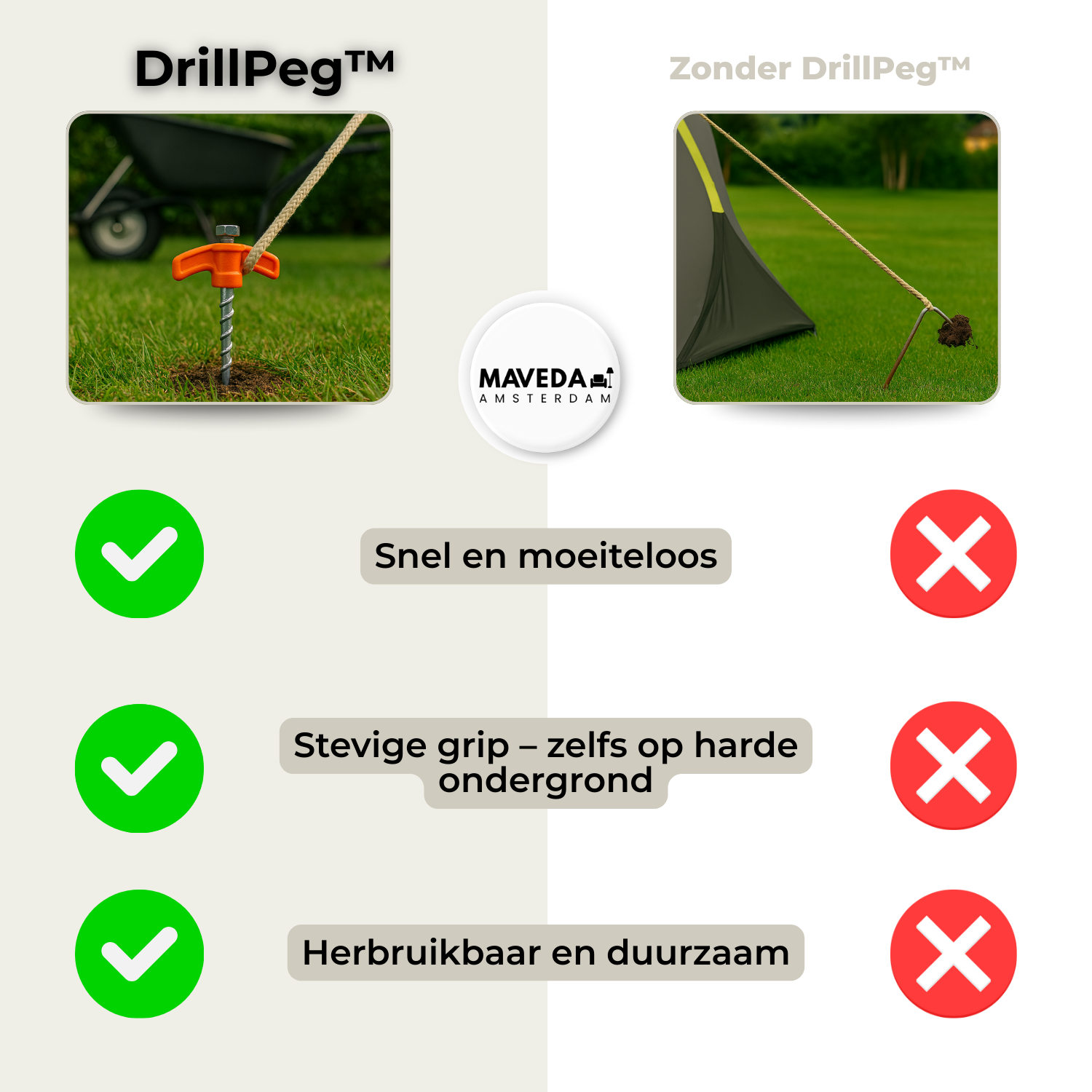 2+2 FREE | DrillPeg™ - Securely anchor your tent in seconds