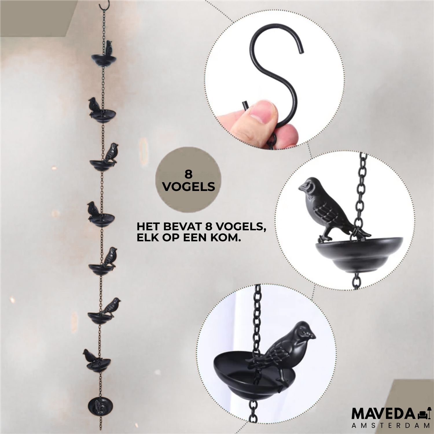 RainCharm™ - Decorative rain chain for garden &amp; patio