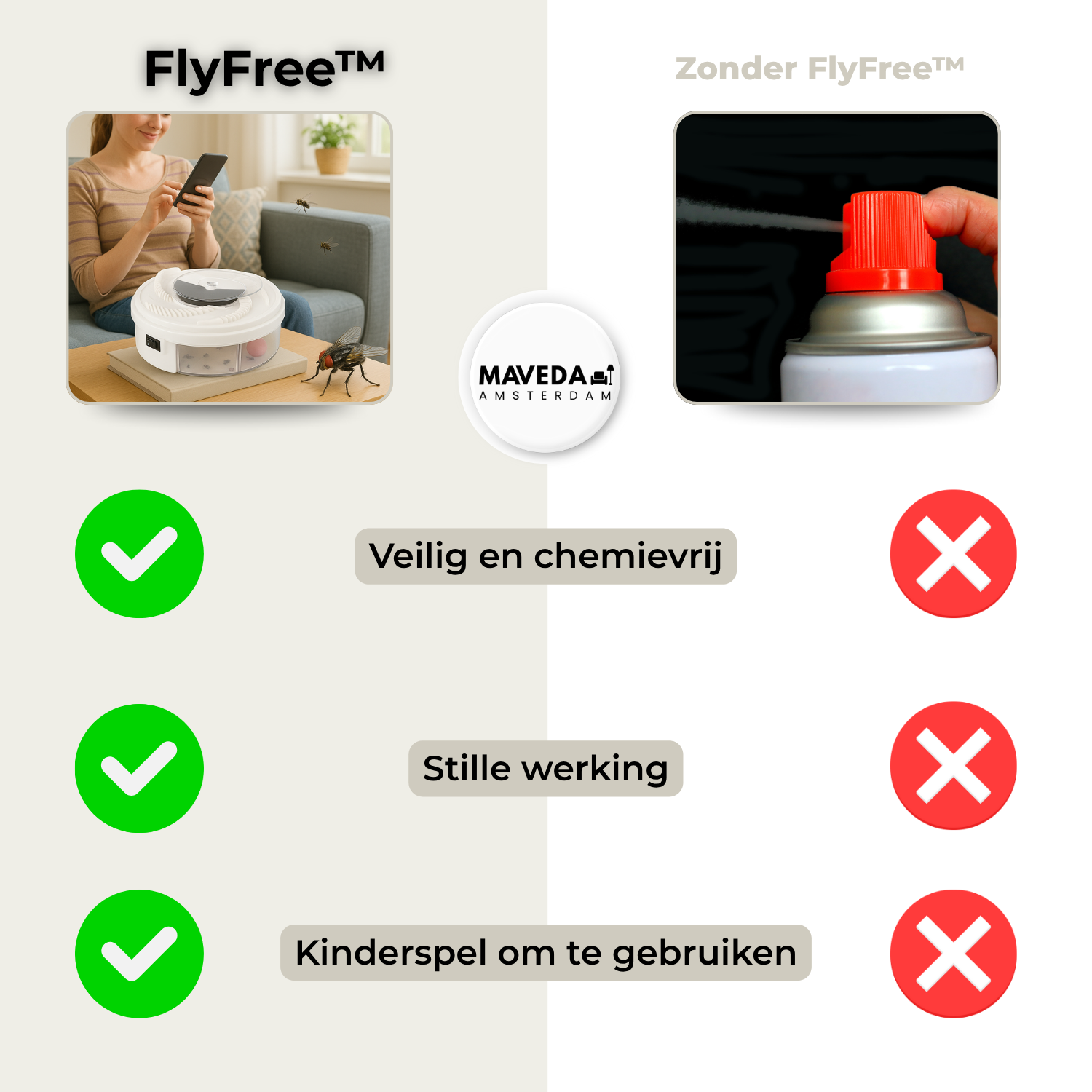 FlyFree™ - Silent &amp; chemical-free fly control