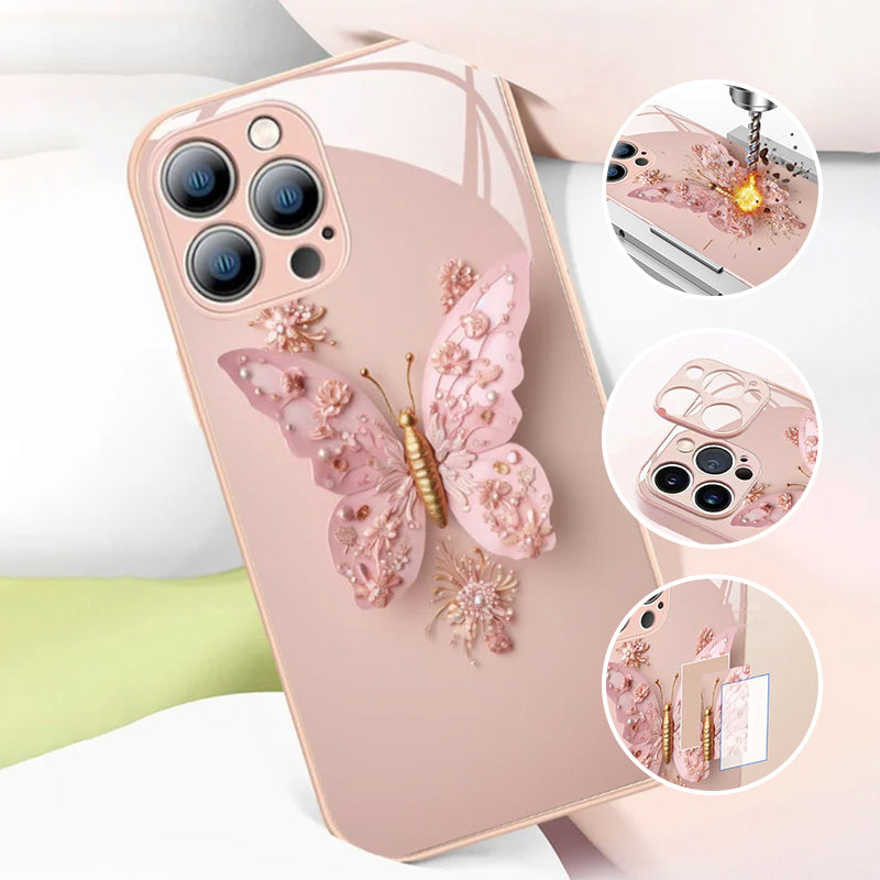 50% OFF | ButterflyCase™ - Flat glass cover with 3D butterfly motif [Last day of sale]