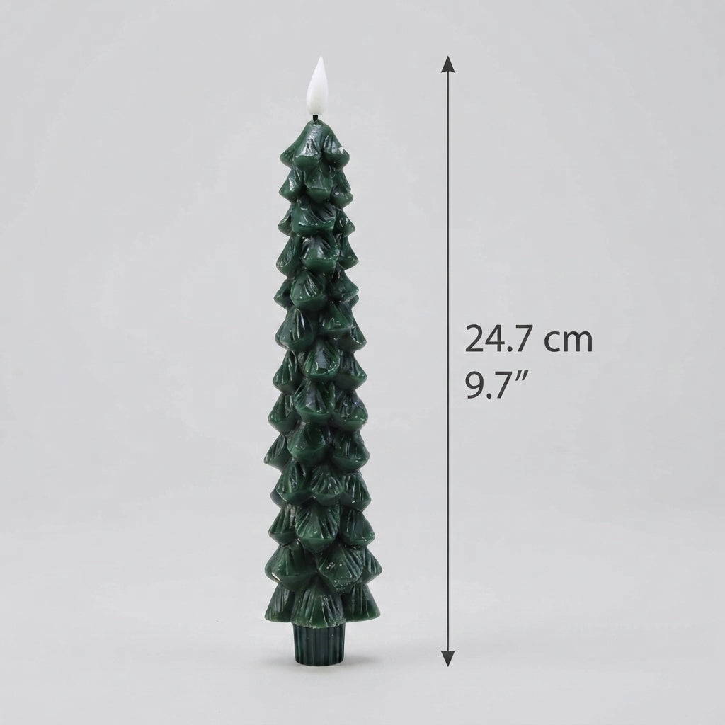 Detailweergave van de LED-kerstkaars met vlameffect