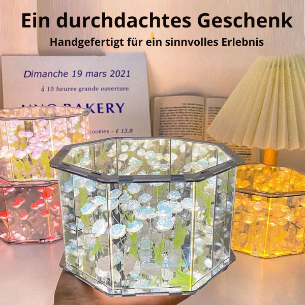 LumiFlora - Handmade cube lamp with flowers