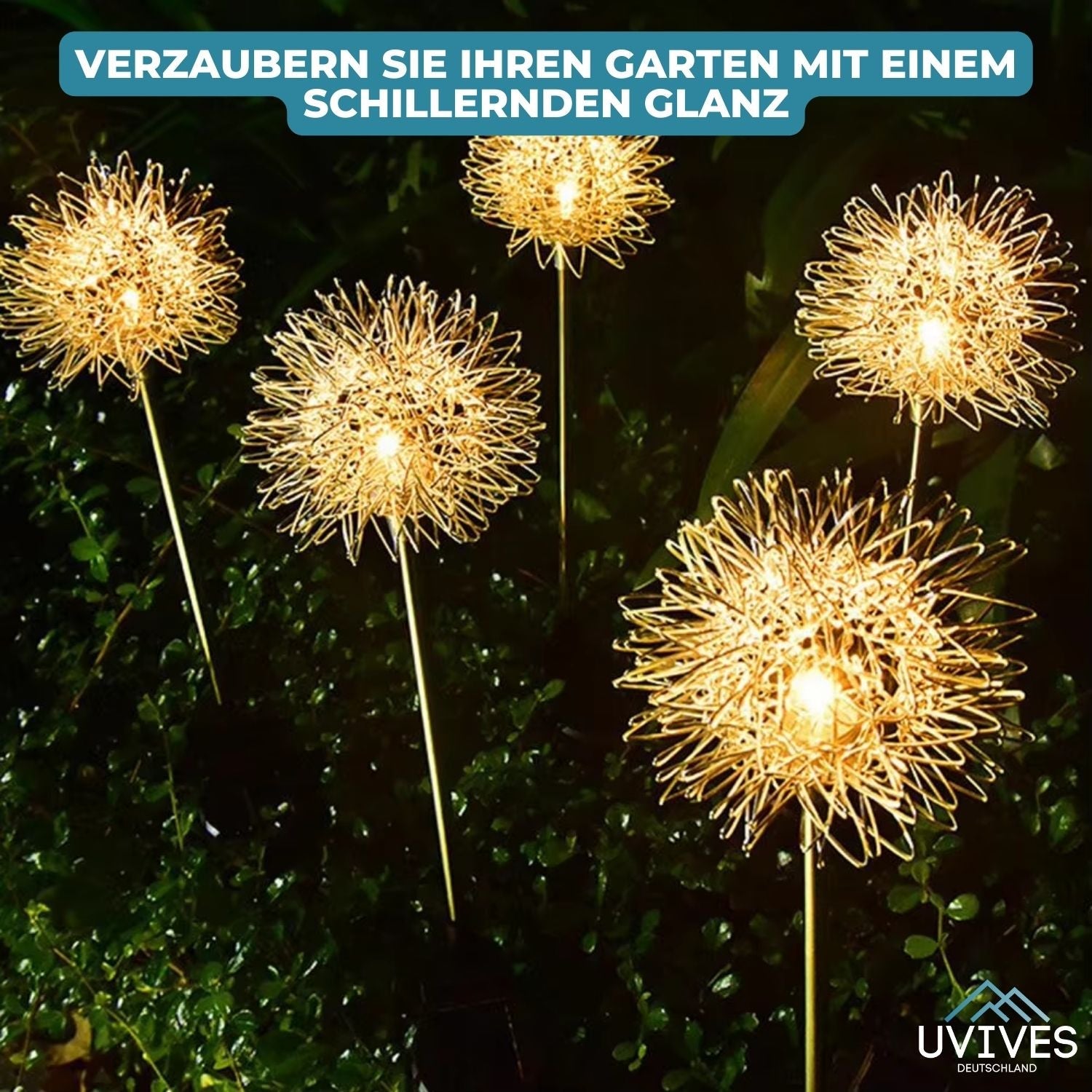 DandeLight™ - Waterproof solar garden light in dandelion pattern