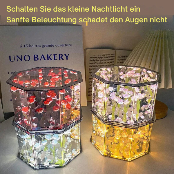 LumiFlora - Handmade cube lamp with flowers