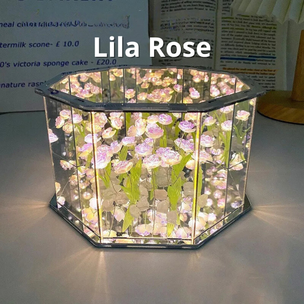 LumiFlora - Handmade cube lamp with flowers