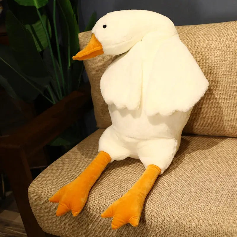 Cuddly Goose - White goose plush cushion [Last day sale]