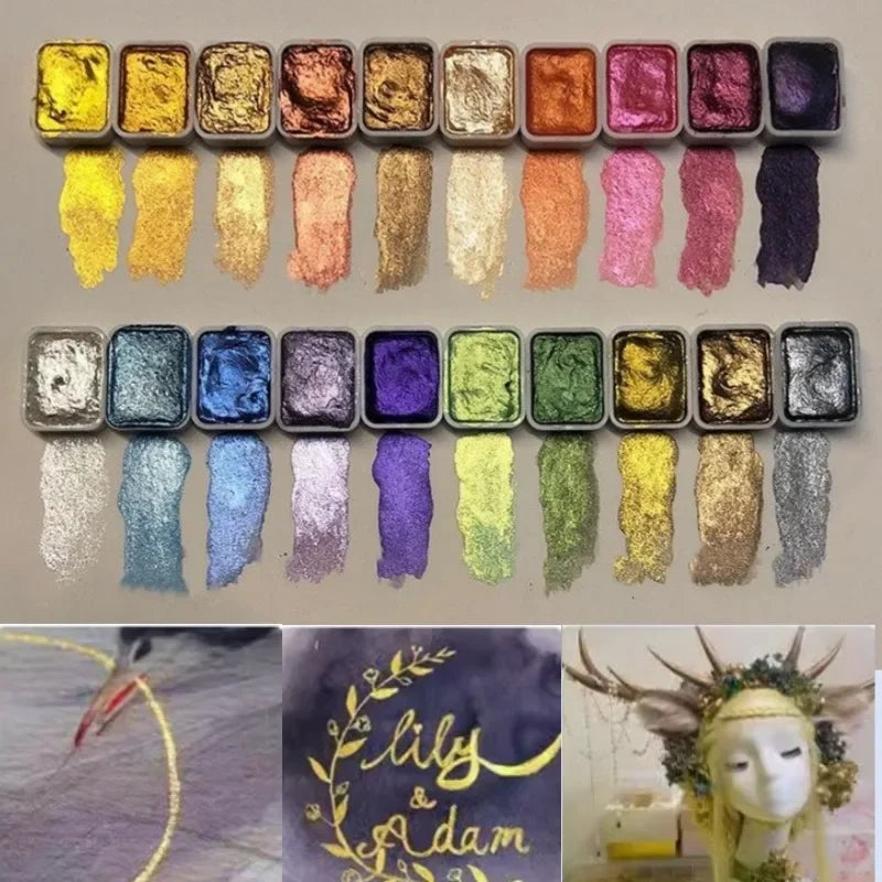 50% OFF - PearlScent™ NEW EDITION - Powder Mineral Pearl Pigment Watercolor Paint [Last Day Sale]