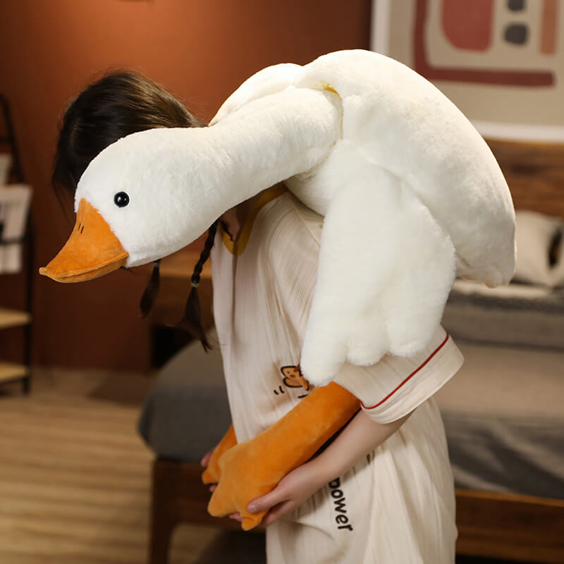 Cuddly Goose - White goose plush cushion [Last day sale]