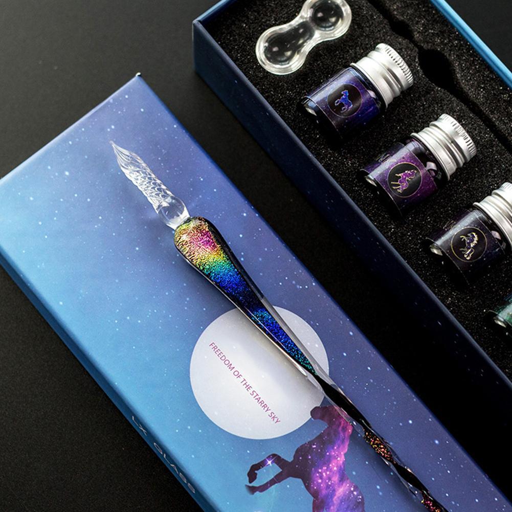 PrismWriter - Handmade Crystal Calligraphy Pencil &amp; Colors Set
