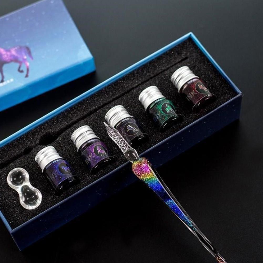 PrismWriter - Handmade Crystal Calligraphy Pencil &amp; Colors Set
