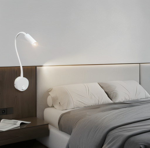 FlexiGlow - Stylish LED bedside lamp with flexible gooseneck