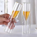 Set champagneglazen van kristalglas met zwevend binnendesign