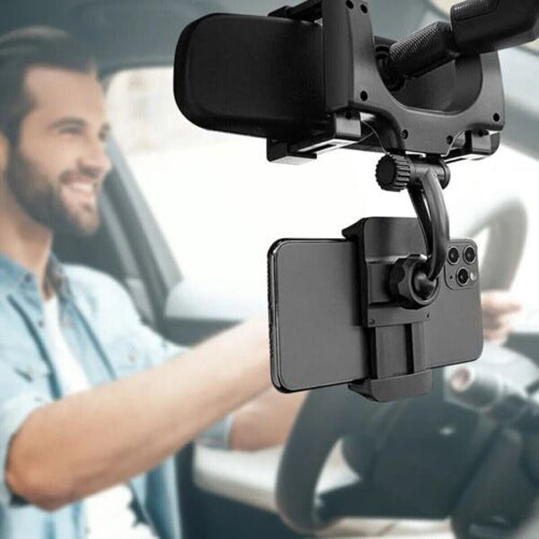 ViewGrip 360 - The mobile phone holder in the rearview mirror for a safe view and a firm grip!