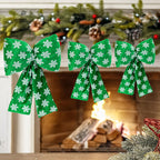 Decoratieve stoffen feeststrik met sneeuwvlokdesign