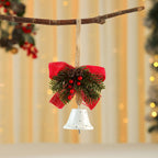 Kerstornament | Decoratieve bel met rode strik | Hangdecoratie