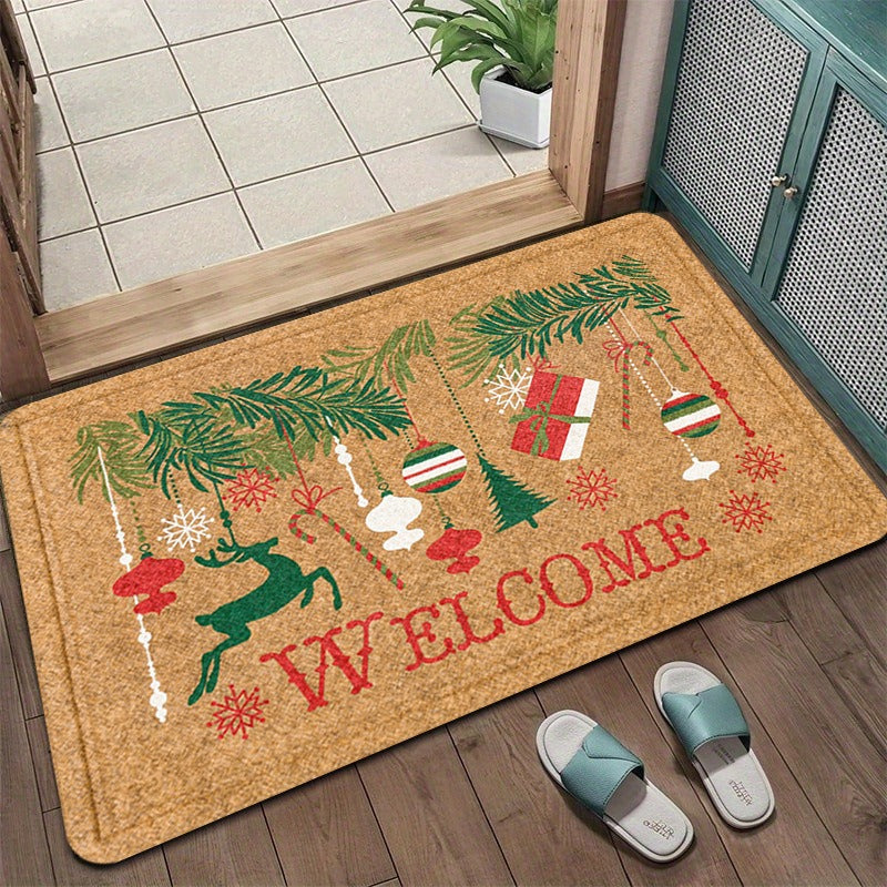 Kerstdeurmat | Kerstboomdesign | Weerbestendig | Antislipachterkant