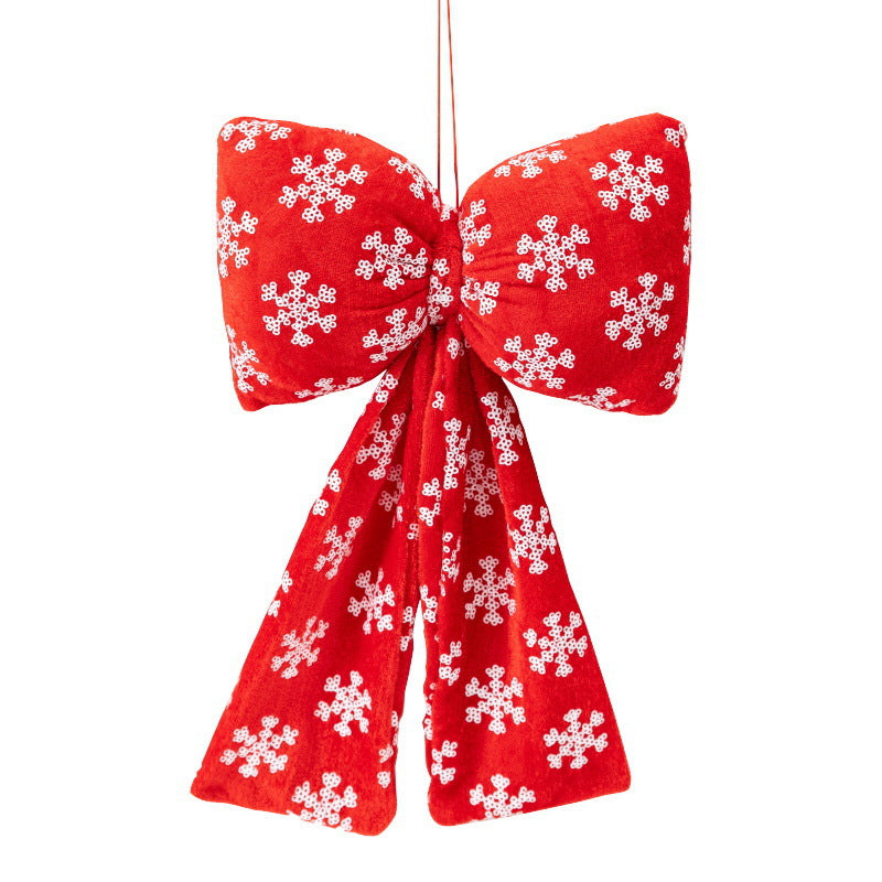Decoratieve feeststrik | Sneeuwvlokdesign | Stoffen ophangdecoratie