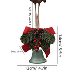 Feestelijke hangende kerstbel met dennenappelaccent
