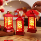 Decoratieve LED-lantaarn met feestelijk motief en warm LED-licht