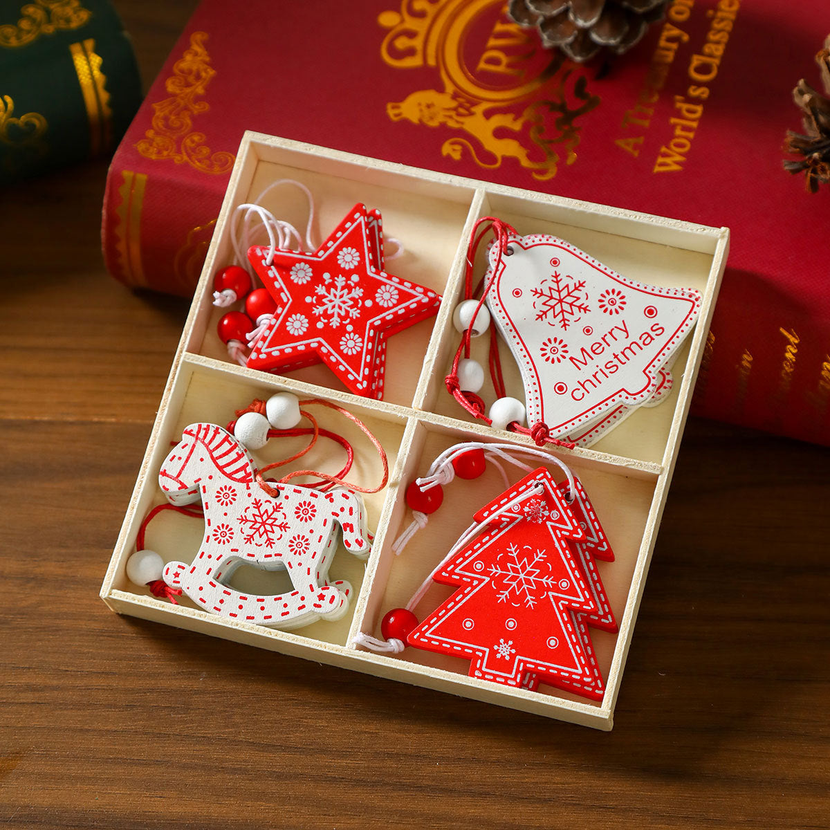 Kerstboomornamenten | Boomvormig ontwerp | Met ophangkoord