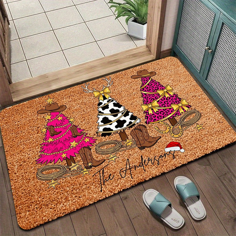 Kerstdeurmat | Kerstboomdesign | Weerbestendig | Antislipachterkant