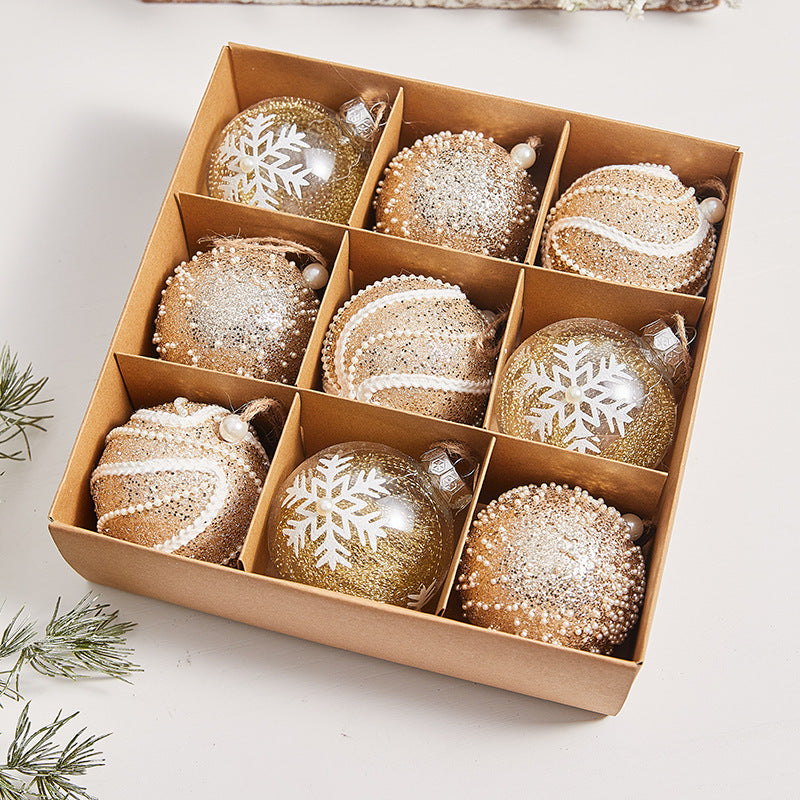 Kerstboomballen | Gouden designs | 9-delige set