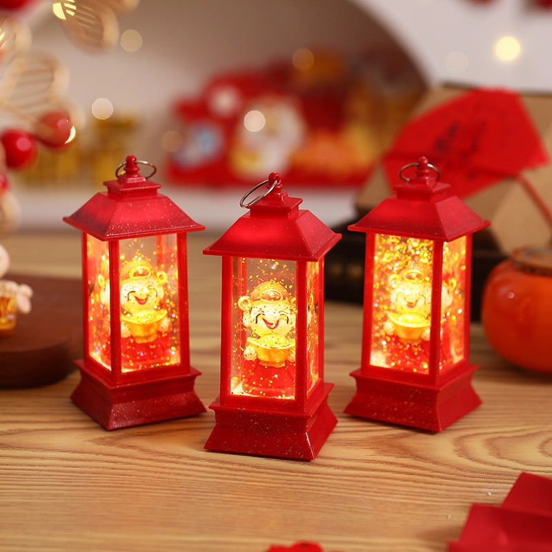 Decoratieve lantaarn die warm LED-licht verspreidt
