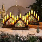 LED-kerstdecoratie met feestelijke figuren en glitters