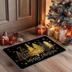 Kerstdeurmat | Kerstbomen & sneeuwvlokken | Antislip achterkant