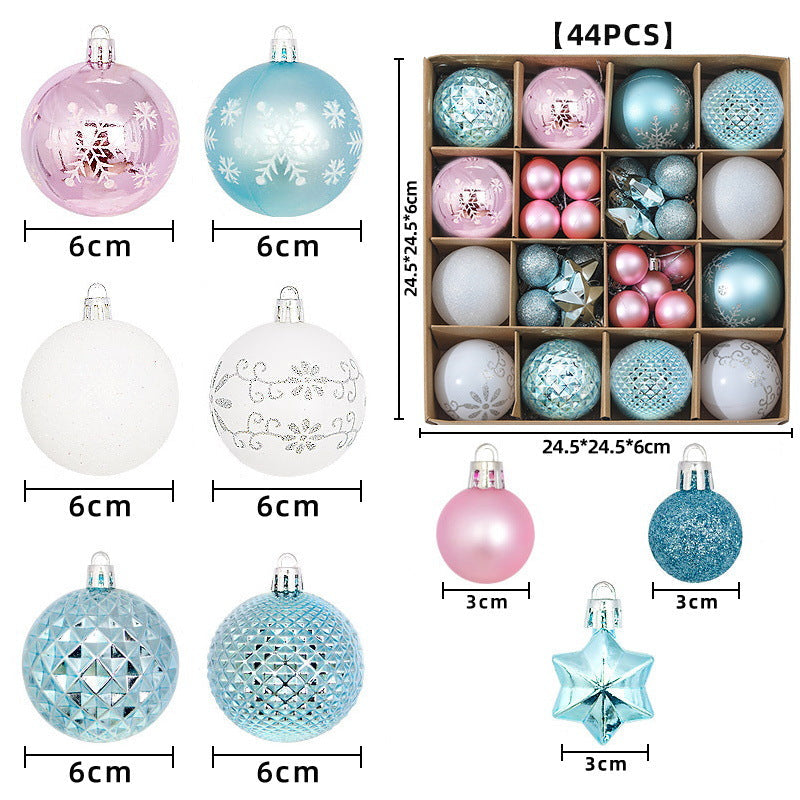 Kerstballen | Glanzende en matte afwerking | Set van 44 | Rood, groen en wit