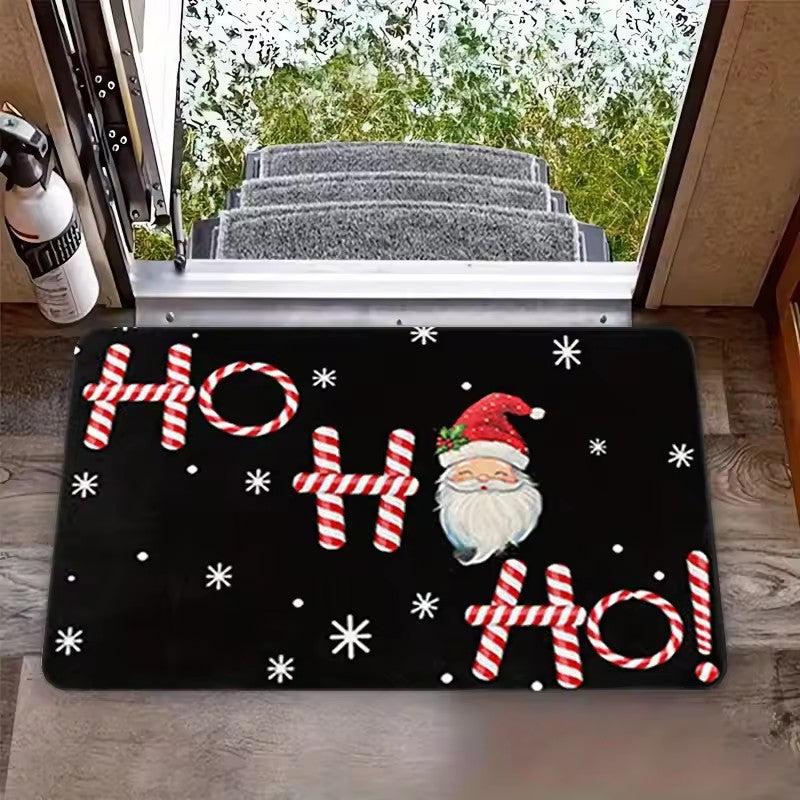 Textuur en patroon van de feestelijke kerstdeurmat