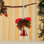 Kerstornament | Decoratieve bel met rode strik | Hangdecoratie